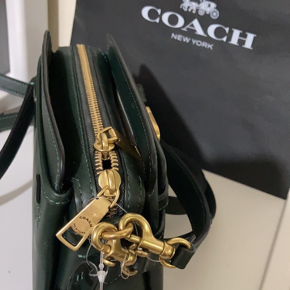 Coach Tate 18 leather. Crossbody Amazon Green leather - Picture 8 of 12